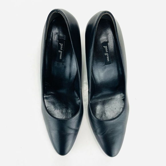 📌SOLD📌 PAUL GREEN BLACK LEATHER HEELED SHOES - Picture 9 of 16